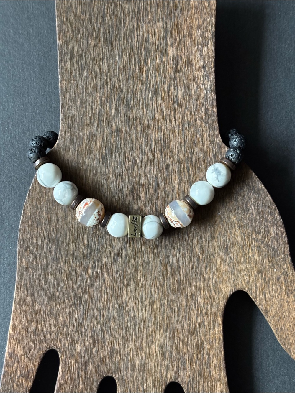 LavHa Cayman Diffuser Bracelet | Howlite Lava Stone | Aromatherapy - Picture 6 of 11